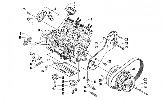 ENGINE AND RELATED PARTS