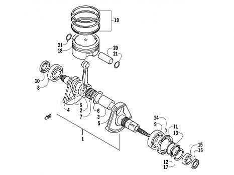 CRANKSHAFT AND PISTON ASSEMBLY