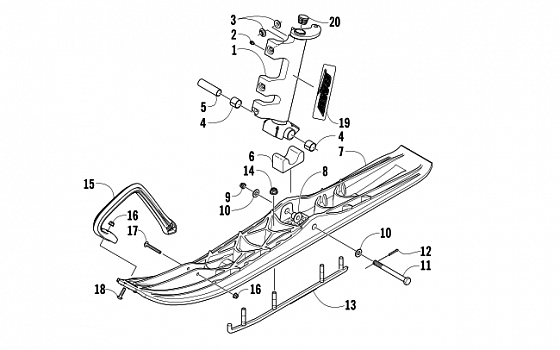 SKI AND SPINDLE ASSEMBLY