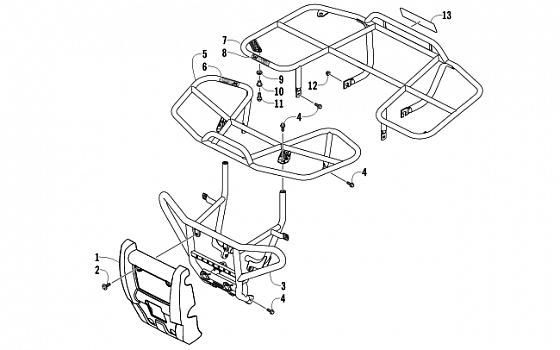 FRONT BUMPER, FRONT RACK, AND REAR RACK ASSEMBLY