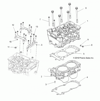 ENGINE, CYLINDER and HEAD - R13XT9EAL (49RGRCYLINDER11RZR875)