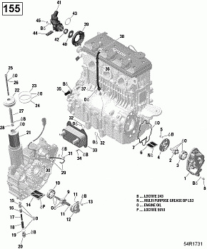 Engine Lubrication - 130-155 Model Without Suspension