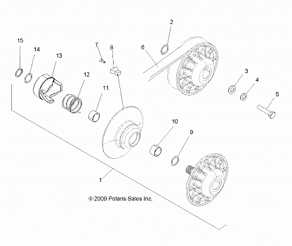 DRIVE TRAIN, SECONDARY CLUTCH - A10NG50AA (49ATVCLUTCHDRIVEN10TBLZR)