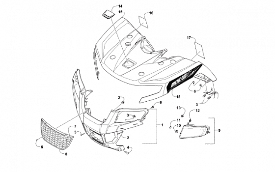 FRONT BODY PANEL AND HEADLIGHT ASSEMBLIES