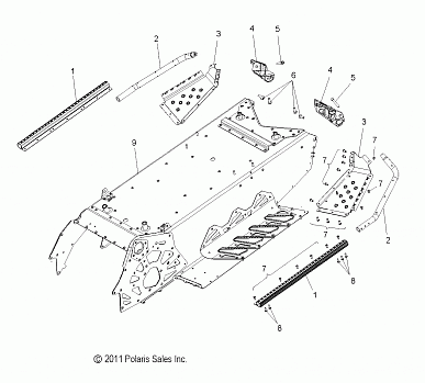 CHASSIS, TUNNEL and REAR ASM. - S14BR8GSA/GSL (49SNOWCHASSISRR12800SB)