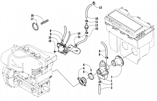 CARBURETOR AND FUEL PUMP ASSEMBLY