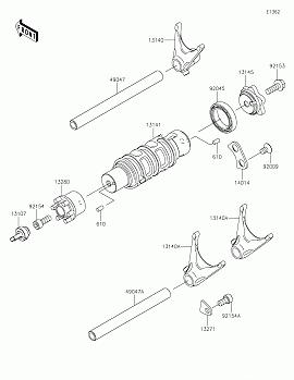 Gear Change Drum/Shift Fork(s)