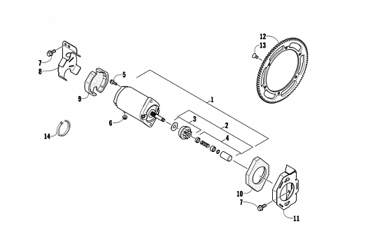 ELECTRIC START - STARTER MOTOR ASSEMBLY