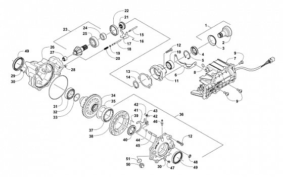 FRONT DRIVE GEARCASE ASSEMBLY