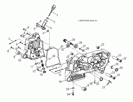 ENGINE, CRANKCASE - A09KA05AB/AD (49ATVCRANKCASE07PRED50)