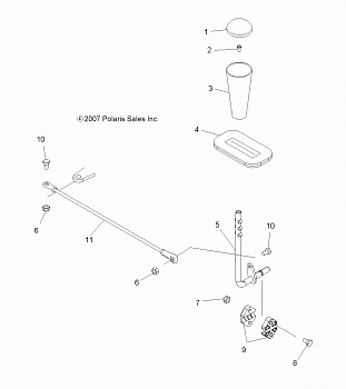 DRIVE TRAIN, GEAR SELECTOR - A08BG50AA (49ATVGEARSELECT07SCRM)