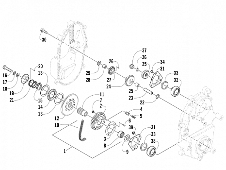 DRIVE/REVERSE DROPCASE ASSEMBLY