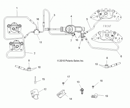 BRAKES, BRAKE LINES and MASTER CYLINDER - R11JH87AA/AD (49RGRBRAKELINES11RZR875)
