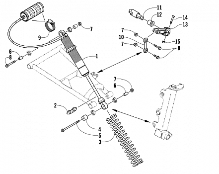 SHOCK ABSORBER AND SWAY BAR ASSEMBLY