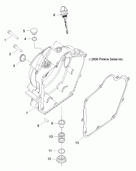 ENGINE, CRANKCASE COVER, RH - Z18YAV17B2/B8/N2/N8 (49RGRCRANKCVRRH09RZR170)