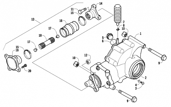 REAR DRIVE GEARCASE ASSEMBLY