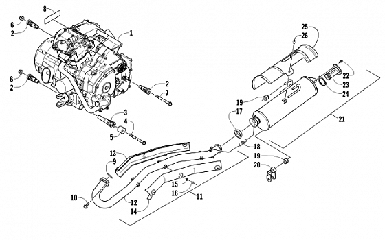 ENGINE AND EXHAUST