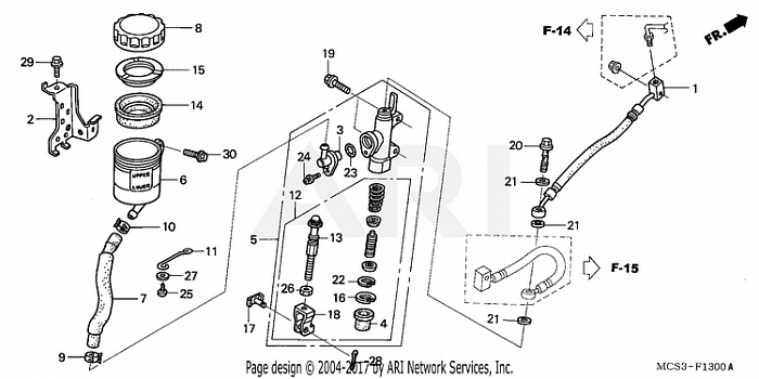 REAR BRAKE MASTER CYLINDER (ST1300)