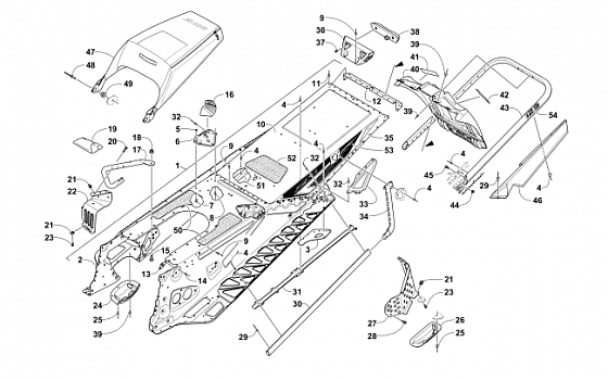 TUNNEL, REAR BUMPER, AND SNOWFLAP ASSEMBLY