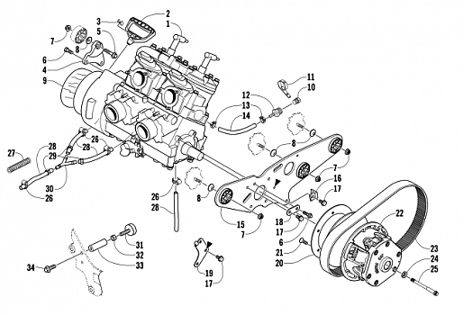 ENGINE AND RELATED PARTS