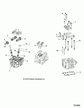 ENGINE, CYLINDER HEAD, CAMS and VALVES - R15RMA57FA (701850)