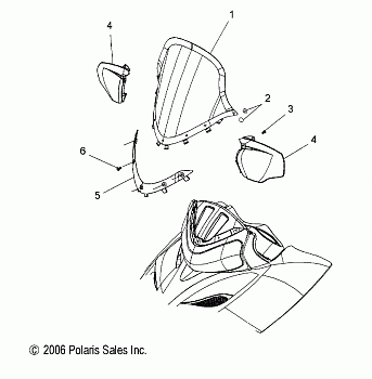 BODY, WINDSHIELD - S08PY7FS/FE (49SNOWWINDSHLD08600TRG)