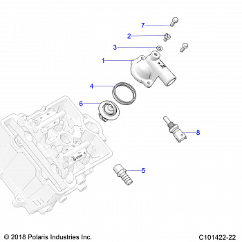 ENGINE, THERMOSTAT AND COVER - Z20CHA57A2/E57AM (C101422-22)