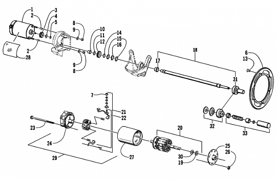 ELECTRIC START - STARTER MOTOR ASSEMBLY