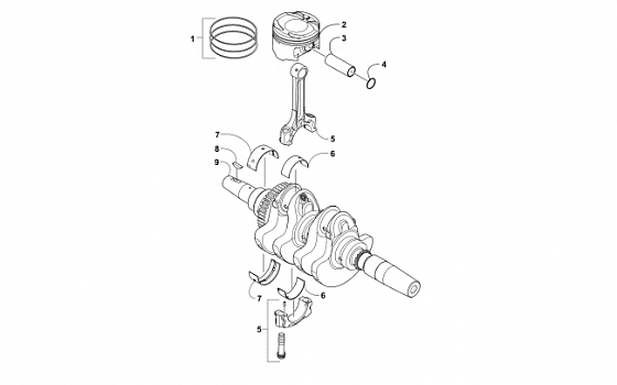 CRANKSHAFT AND PISTON ASSEMBLY