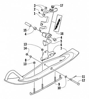 SKI AND SPINDLE ASSEMBLY