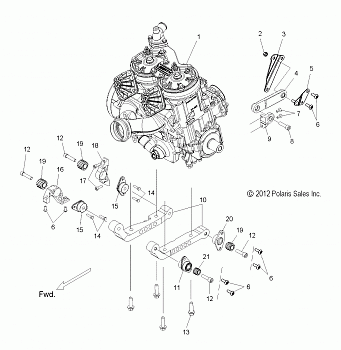 ENGINE, MOUNTING - S13BA6GSL (49SNOWENGINEMOUNT13600LE)