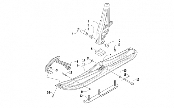 SKI AND SPINDLE ASSEMBLY