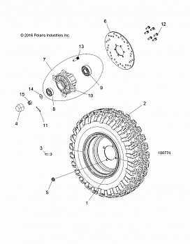 WHEELS, FRONT TIRE and BRAKE DISC - A18HAA15B7/B2 (100774)