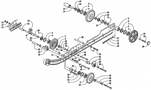 IDLER WHEEL AND AXLE ASSEMBLIES