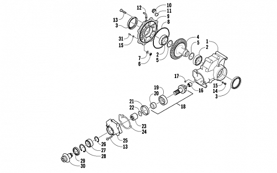 REAR DRIVE GEARCASE ASSEMBLY