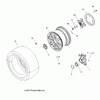 WHEELS, REAR and HUB - A14GH9EFW (49ATVWHEELREAR14850)