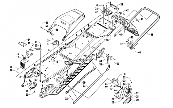 TUNNEL, REAR BUMPER, AND SNOWFLAP ASSEMBLY