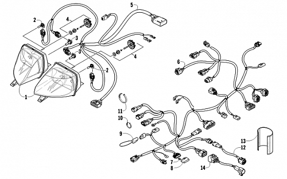 HEADLIGHT AND WIRING ASSEMBLIES