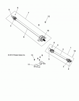 DRIVE TRAIN, FRONT PROP SHAFT - Z18VBE99BW (49RGRSHAFTPROP15RZR900)