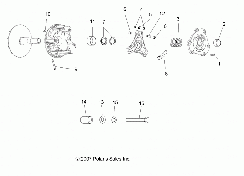 DRIVE TRAIN, PRIMARY CLUTCH - A11MB46FZ (49ATVCLUTCH08SP500)