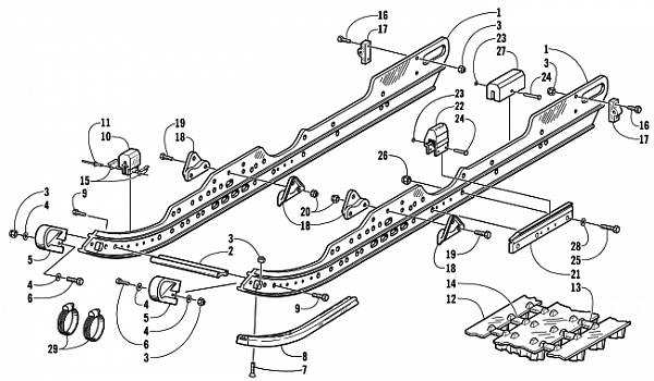 SLIDE RAIL AND TRACK ASSEMBLY (LE)