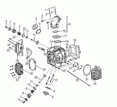 ENGINE, CYLINDER HEAD - A09KA05AB/AD (49ATVCYLINDERHD08OUT50)