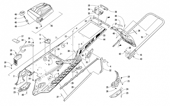 TUNNEL, REAR BUMPER, AND SNOWFLAP ASSEMBLY