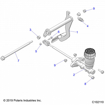 BRAKES, PEDAL AND MASTER CYLINDER MOUNTING - A20HZB15A1/A2/B1/B2 (C102110)