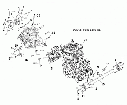 ENGINE, TRANSMISSION MOUNTING - R13XT9EAL (49RGRENGINEMTG13RZRXP4)