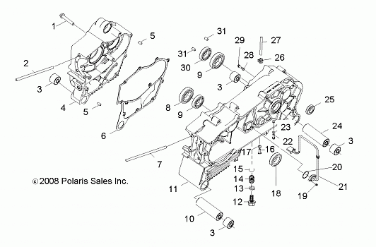 ENGINE, CRANKCASE - R14VA17AA/AF (49RGRCRANKCASE09RZR170)