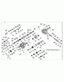 DRIVE TRAIN, MAIN GEARCASE INTERNALS - Z146T1EAM/EAW (49RGRGEARCASE14RZR1000)