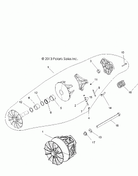 DRIVE TRAIN, PRIMARY CLUTCH - R14WH88A/9EA ALL OPTIONS (49RGRCLUTCHDRV14CREW)