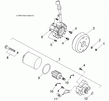 ENGINE, GENERATOR and STARTING MOTOR - A08KA05AB/AD (49ATVGENERATOR07PRED50)