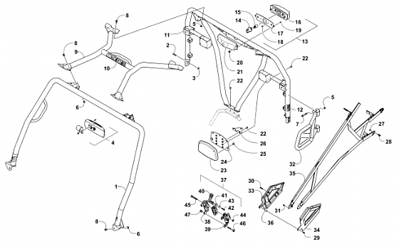 ROPS AND TAILLIGHT ASSEMBLY